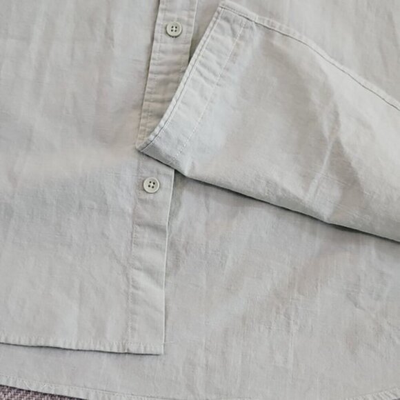 Jekaoyi Shirt Men's XL Long Sleeve Pistachio Linen Blend Button Down Solid Plain - Picture 8 of 16